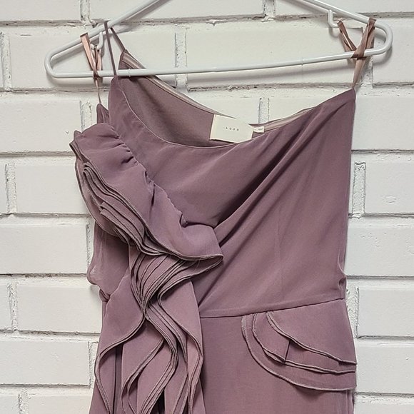 Formal lavender mauve ruffle dress - Picture 1 of 8